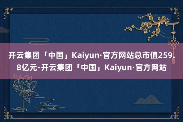 开云集团「中国」Kaiyun·官方网站总市值259.8亿元-开云集团「中国」Kaiyun·官方网站