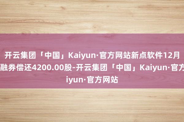 开云集团「中国」Kaiyun·官方网站新点软件12月12日融券偿还4200.00股-开云集团「中国」Kaiyun·官方网站