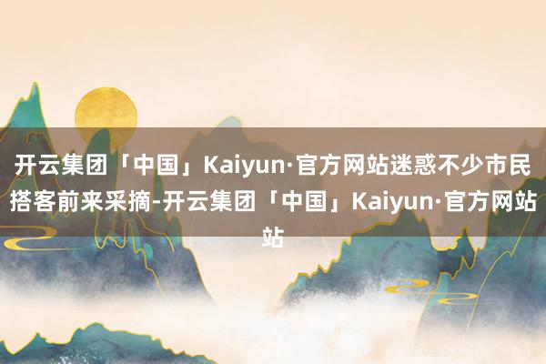 开云集团「中国」Kaiyun·官方网站迷惑不少市民搭客前来采摘-开云集团「中国」Kaiyun·官方网站